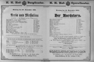 Theaterzettel (Oper und Burgtheater in Wien) 18810918 Seite: 1