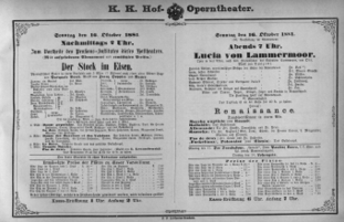 Theaterzettel (Oper und Burgtheater in Wien) 18811016 Seite: 2
