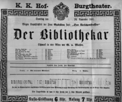 Theaterzettel (Oper und Burgtheater in Wien) 18811126 Seite: 2