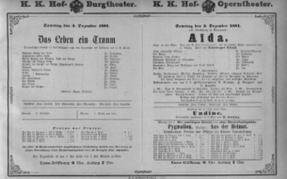 Theaterzettel (Oper und Burgtheater in Wien) 18811203 Seite: 1
