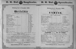 Theaterzettel (Oper und Burgtheater in Wien) 18811204 Seite: 1