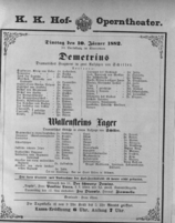 Theaterzettel (Oper und Burgtheater in Wien) 18820110 Seite: 1