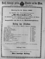 Theaterzettel (Oper und Burgtheater in Wien) 18820114 Seite: 1