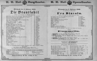 Theaterzettel (Oper und Burgtheater in Wien) 18820201 Seite: 1