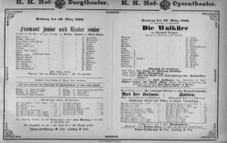 Theaterzettel (Oper und Burgtheater in Wien) 18820319 Seite: 1