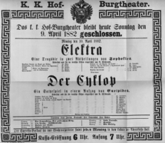 Theaterzettel (Oper und Burgtheater in Wien) 18820409 Seite: 1