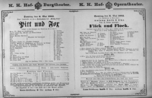 Theaterzettel (Oper und Burgtheater in Wien) 18820506 Seite: 1