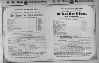 Theaterzettel (Oper und Burgtheater in Wien) 18820518 Seite: 2