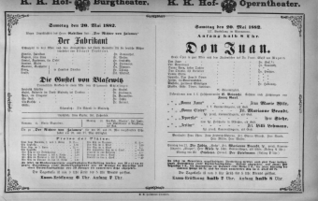 Theaterzettel (Oper und Burgtheater in Wien) 18820520 Seite: 1