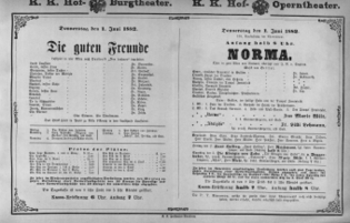 Theaterzettel (Oper und Burgtheater in Wien) 18820601 Seite: 1