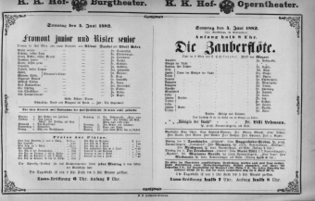 Theaterzettel (Oper und Burgtheater in Wien) 18820604 Seite: 1