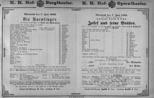 Theaterzettel (Oper und Burgtheater in Wien) 18820607 Seite: 1