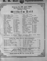 Theaterzettel (Oper und Burgtheater in Wien) 18820620 Seite: 1