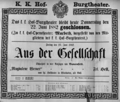 Theaterzettel (Oper und Burgtheater in Wien) 18820622 Seite: 1