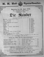 Theaterzettel (Oper und Burgtheater in Wien) 18820624 Seite: 1