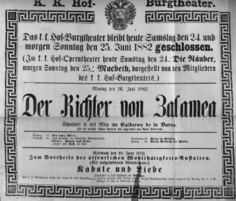 Theaterzettel (Oper und Burgtheater in Wien) 18820625 Seite: 1