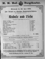 Theaterzettel (Oper und Burgtheater in Wien) 18820628 Seite: 1