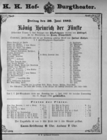 Theaterzettel (Oper und Burgtheater in Wien) 18820630 Seite: 1