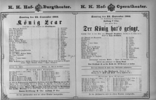Theaterzettel (Oper und Burgtheater in Wien) 18820923 Seite: 1