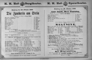 Theaterzettel (Oper und Burgtheater in Wien) 18821028 Seite: 1