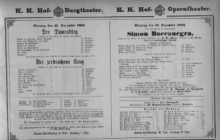 Theaterzettel (Oper und Burgtheater in Wien) 18821211 Seite: 1