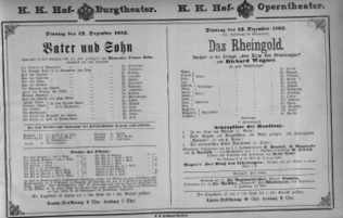 Theaterzettel (Oper und Burgtheater in Wien) 18821212 Seite: 1