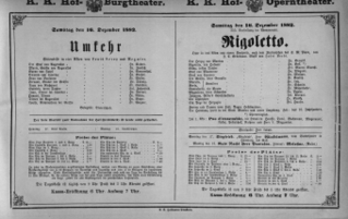 Theaterzettel (Oper und Burgtheater in Wien) 18821216 Seite: 1