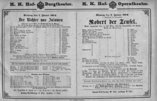 Theaterzettel (Oper und Burgtheater in Wien) 18830101 Seite: 1
