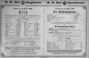 Theaterzettel (Oper und Burgtheater in Wien) 18830109 Seite: 1
