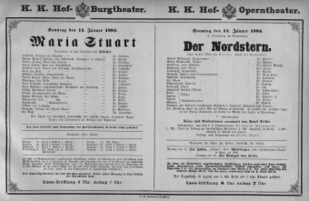 Theaterzettel (Oper und Burgtheater in Wien) 18830114 Seite: 1