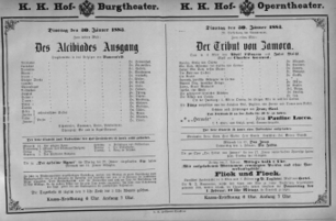 Theaterzettel (Oper und Burgtheater in Wien) 18830130 Seite: 1