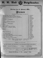 Theaterzettel (Oper und Burgtheater in Wien) 18830202 Seite: 1