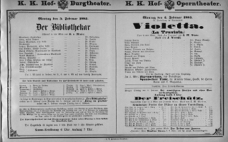Theaterzettel (Oper und Burgtheater in Wien) 18830205 Seite: 1