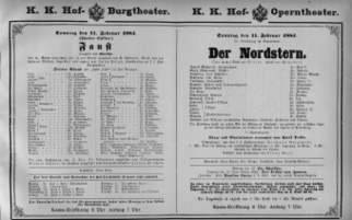Theaterzettel (Oper und Burgtheater in Wien) 18830211 Seite: 1