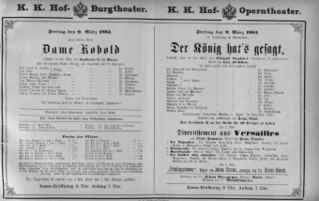 Theaterzettel (Oper und Burgtheater in Wien) 18830309 Seite: 1