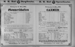 Theaterzettel (Oper und Burgtheater in Wien) 18830313 Seite: 1