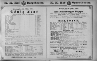 Theaterzettel (Oper und Burgtheater in Wien) 18830316 Seite: 1