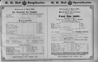 Theaterzettel (Oper und Burgtheater in Wien) 18830403 Seite: 1
