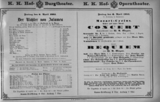 Theaterzettel (Oper und Burgtheater in Wien) 18830406 Seite: 1
