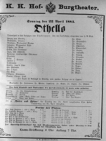 Theaterzettel (Oper und Burgtheater in Wien) 18830422 Seite: 1
