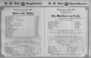 Theaterzettel (Oper und Burgtheater in Wien) 18830505 Seite: 1