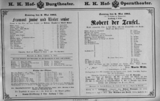 Theaterzettel (Oper und Burgtheater in Wien) 18830506 Seite: 1
