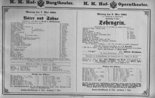 Theaterzettel (Oper und Burgtheater in Wien) 18830507 Seite: 1