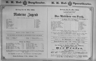 Theaterzettel (Oper und Burgtheater in Wien) 18830511 Seite: 1