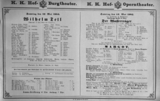 Theaterzettel (Oper und Burgtheater in Wien) 18830512 Seite: 1