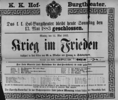 Theaterzettel (Oper und Burgtheater in Wien) 18830513 Seite: 1