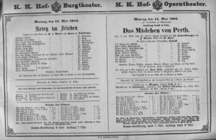 Theaterzettel (Oper und Burgtheater in Wien) 18830514 Seite: 1