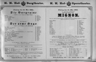 Theaterzettel (Oper und Burgtheater in Wien) 18830515 Seite: 1