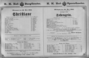 Theaterzettel (Oper und Burgtheater in Wien) 18830516 Seite: 1