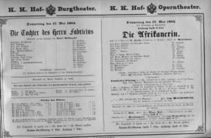 Theaterzettel (Oper und Burgtheater in Wien) 18830517 Seite: 1